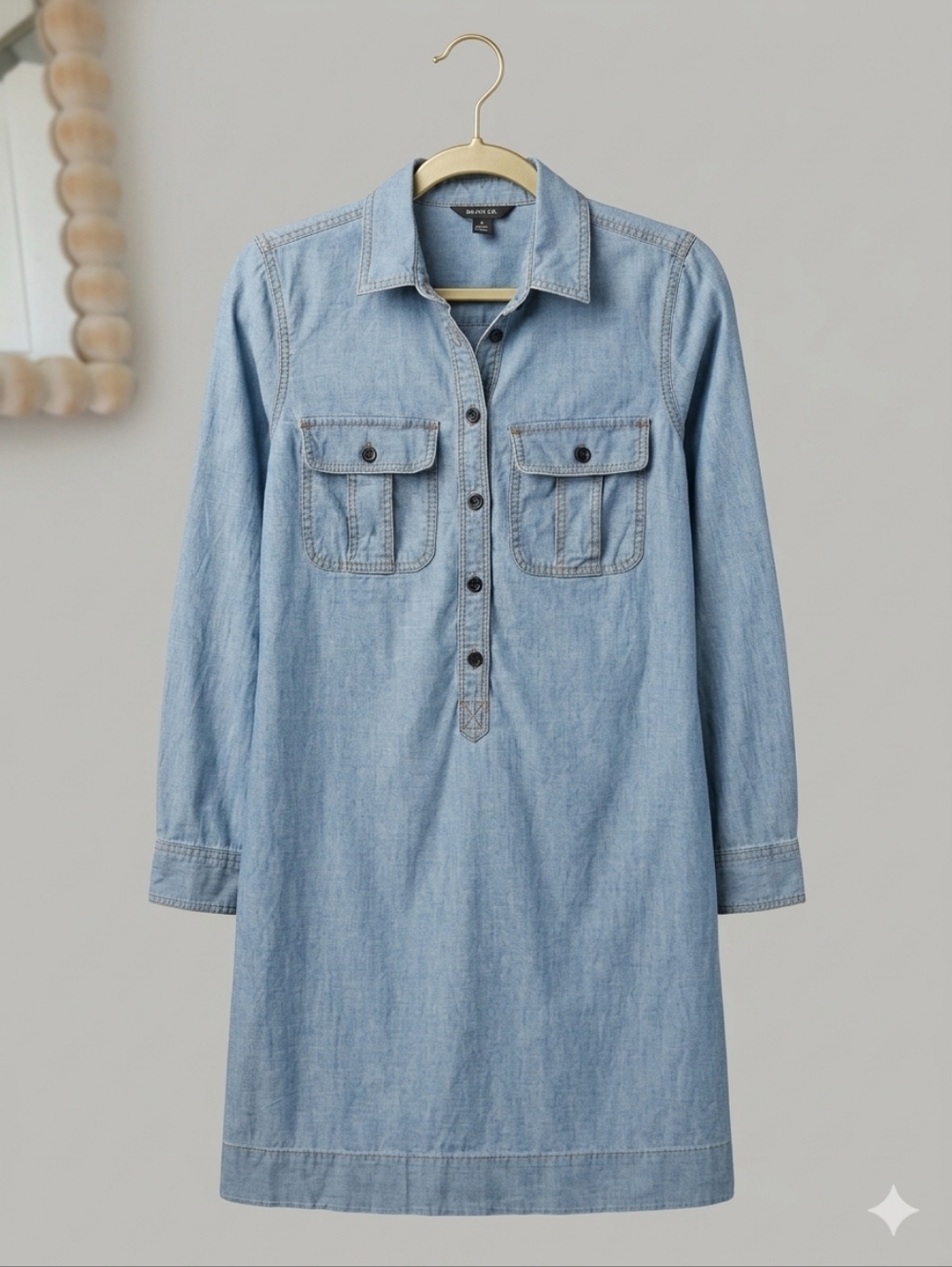 J Crew 100% Cotton Denim Shirt Dress Sz Xs